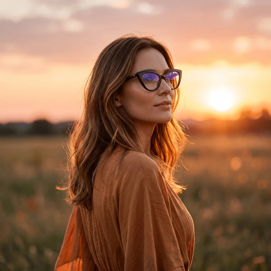 Lenses optical helsinki black women in luz dorada golden hour elegante bonoboss #editorial_lifestyle2 #color_negro