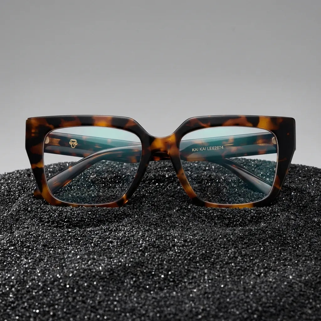 Lenses optical kai kai tortoise sobre mármol white elegante frame premium bonoboss #editorial_armazon #color_carey