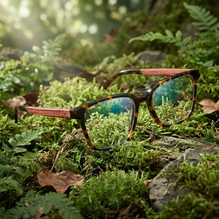 Lenses optical kai kai tortoise modelo with gorro in bosque nevado invernal bonoboss #editorial_lifestyle1 #color_carey