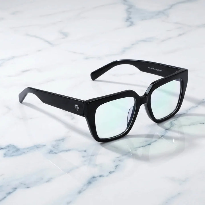 Lenses optical kai kai black sobre mármol white elegante frame premium bonoboss #editorial_armazon #color_negro