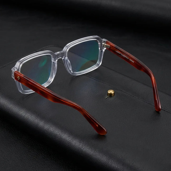 Lenses optical london acetate crystal tortoise sobre black leather with detalle brass gold calidad premium prescription bonoboss #editorial_banner_confianza #color_crystal-carey