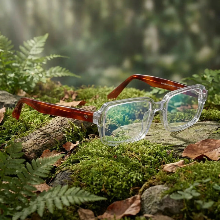 Lenses optical london acetate crystal tortoise in bosque green natural diseño sustainable bonoboss #editorial_sustentabilidad #color_crystal-carey