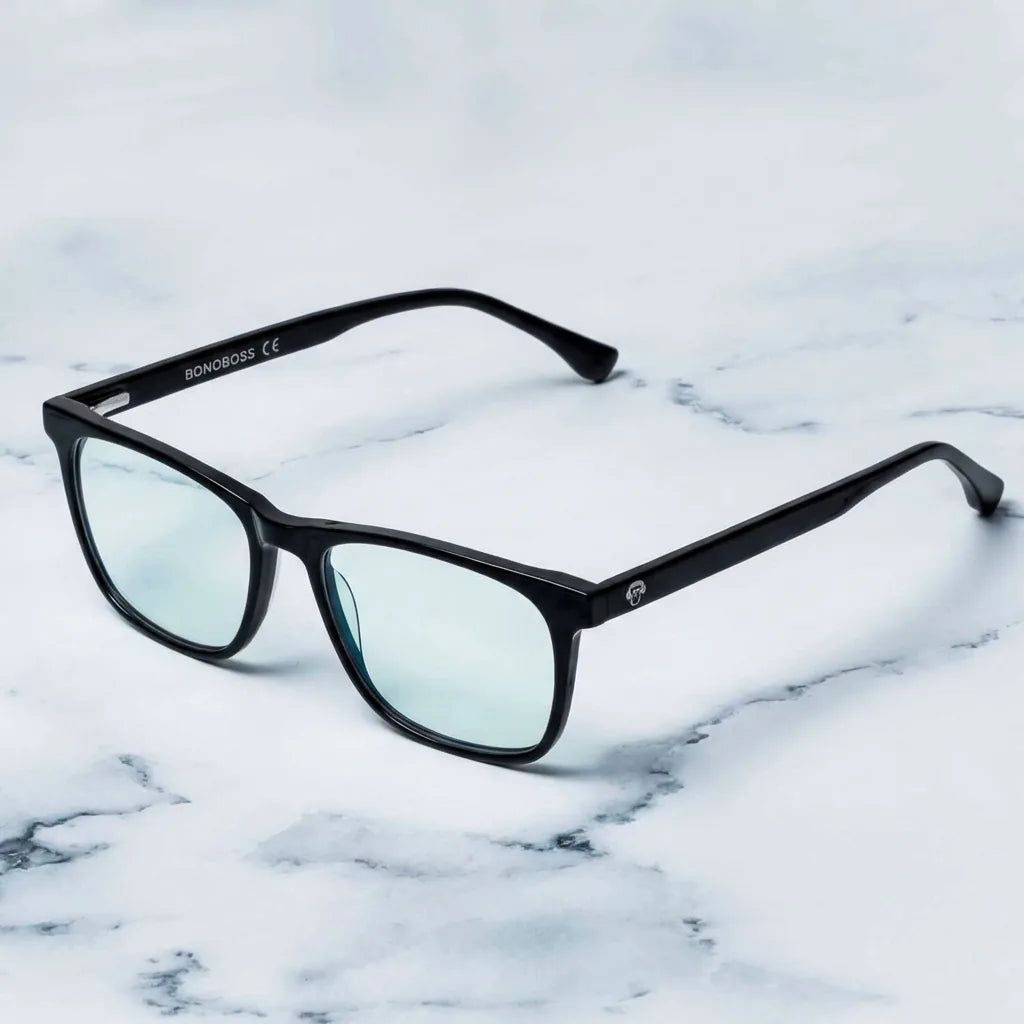 Lenses optical maite black sobre mármol white elegante frame premium bonoboss #editorial_armazon #color_negro