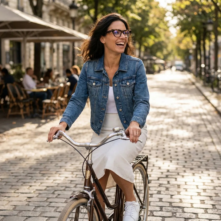 Lenses optical minerva tortoise women in bicicleta vintage café urbano bonoboss #editorial_lifestyle2 #color_carey