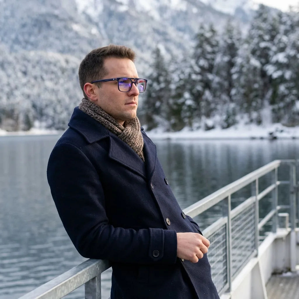 Lenses optical nehuen optical blue modelo in barco lago with bosque nevado bonoboss #editorial_lifestyle2 #color_azul