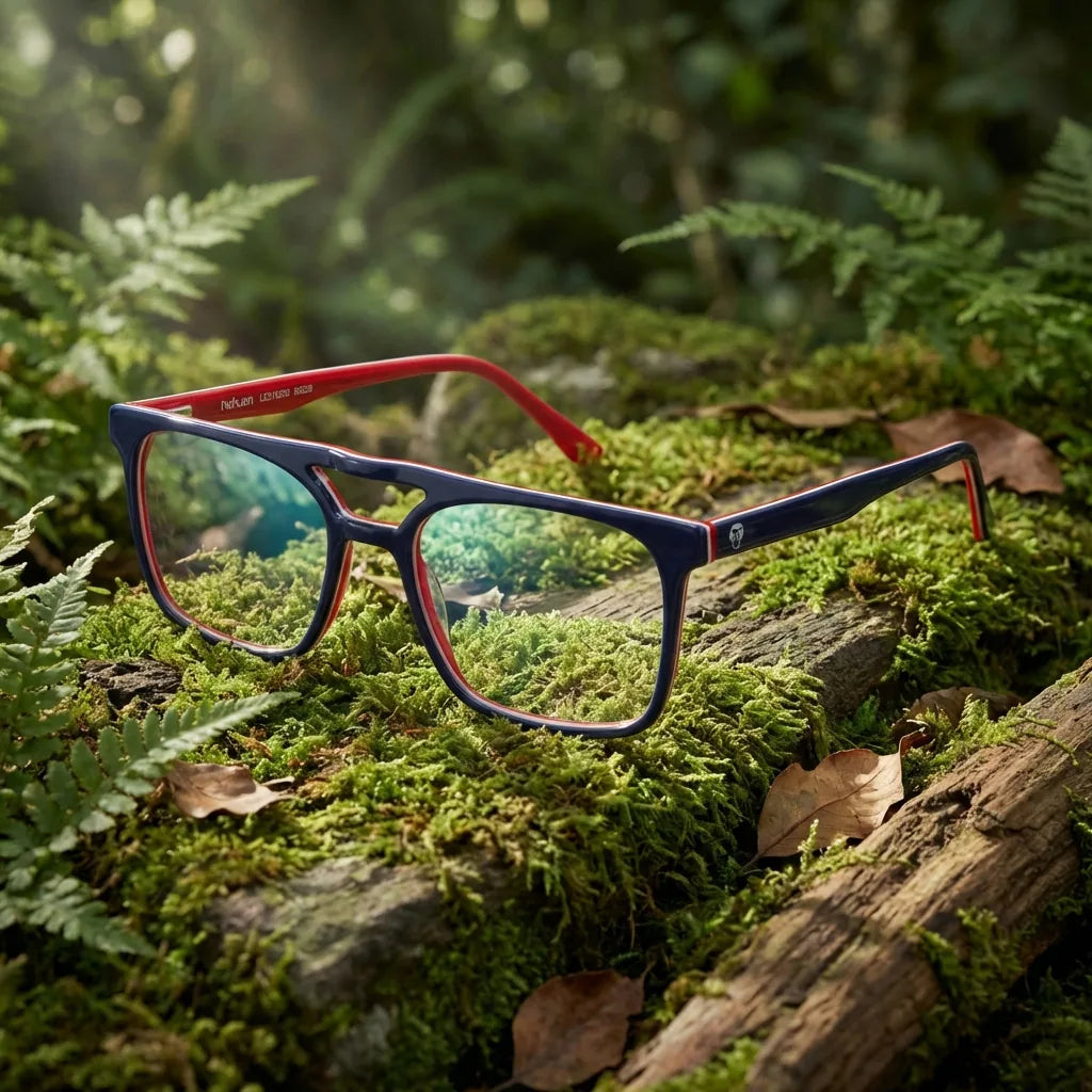 Lenses optical nehuen optical blue in bosque green natural diseño sustainable bonoboss #editorial_sustentabilidad #color_azul