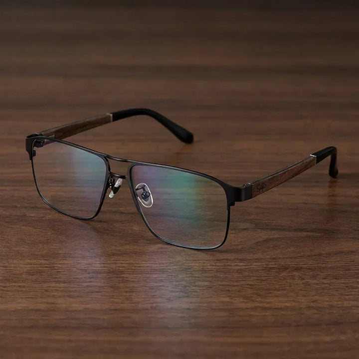 Lenses optical neruda black sobre escritorio wooden premium calidad premium prescription bonoboss #editorial_banner_confianza #color_negro