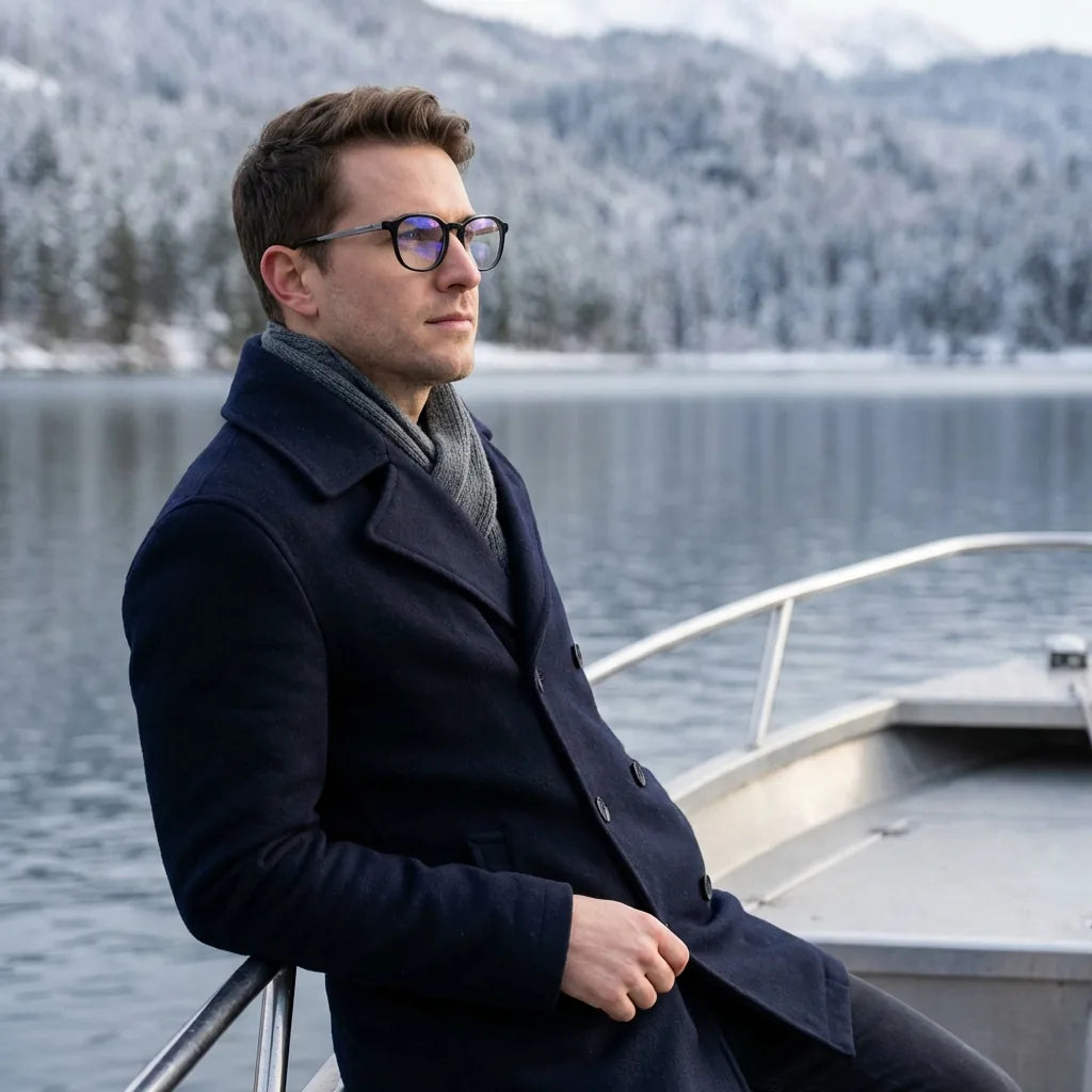 Lenses optical octavia black modelo in barco lago with bosque nevado bonoboss #editorial_lifestyle1 #color_negro