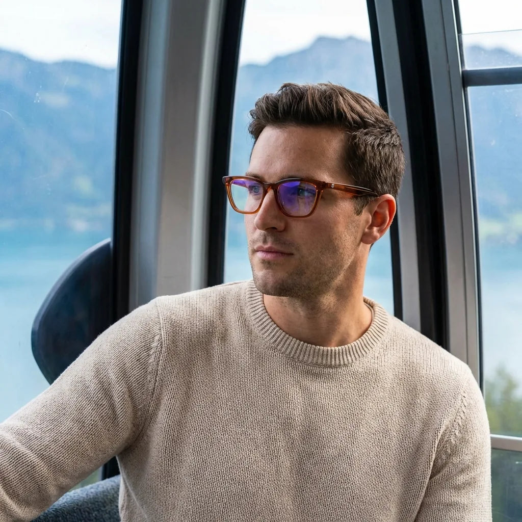 Lenses optical oliver brown modelo in teleférico with vista a lago bonoboss #editorial_lifestyle3 #color_brown