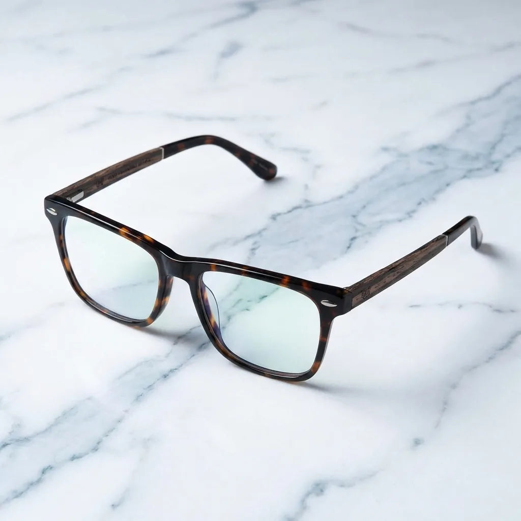 Lenses optical puerto tortoise sobre mármol white elegante frame premium bonoboss #editorial_armazon #color_carey