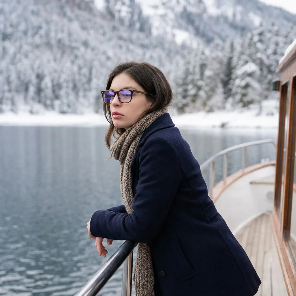 Lenses optical puerto tortoise modelo in barco lago with bosque nevado bonoboss #editorial_lifestyle1 #color_carey