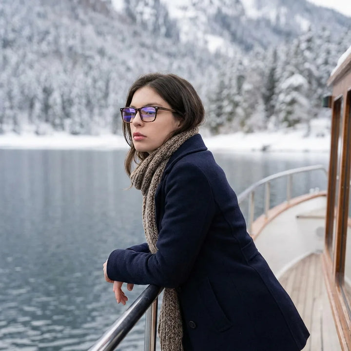 Lenses optical puerto tortoise modelo in barco lago with bosque nevado bonoboss #editorial_lifestyle1 #color_carey