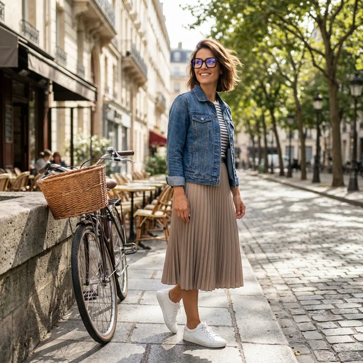 Lenses optical rapel black women in bicicleta vintage café urbano bonoboss #editorial_lifestyle3 #color_negro