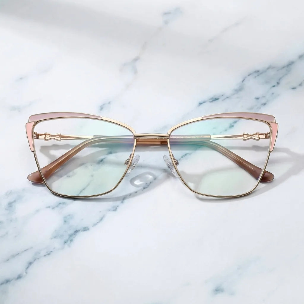 Lenses optical sabrina pink sobre mármol white elegante frame premium bonoboss #editorial_armazon #color_rosado