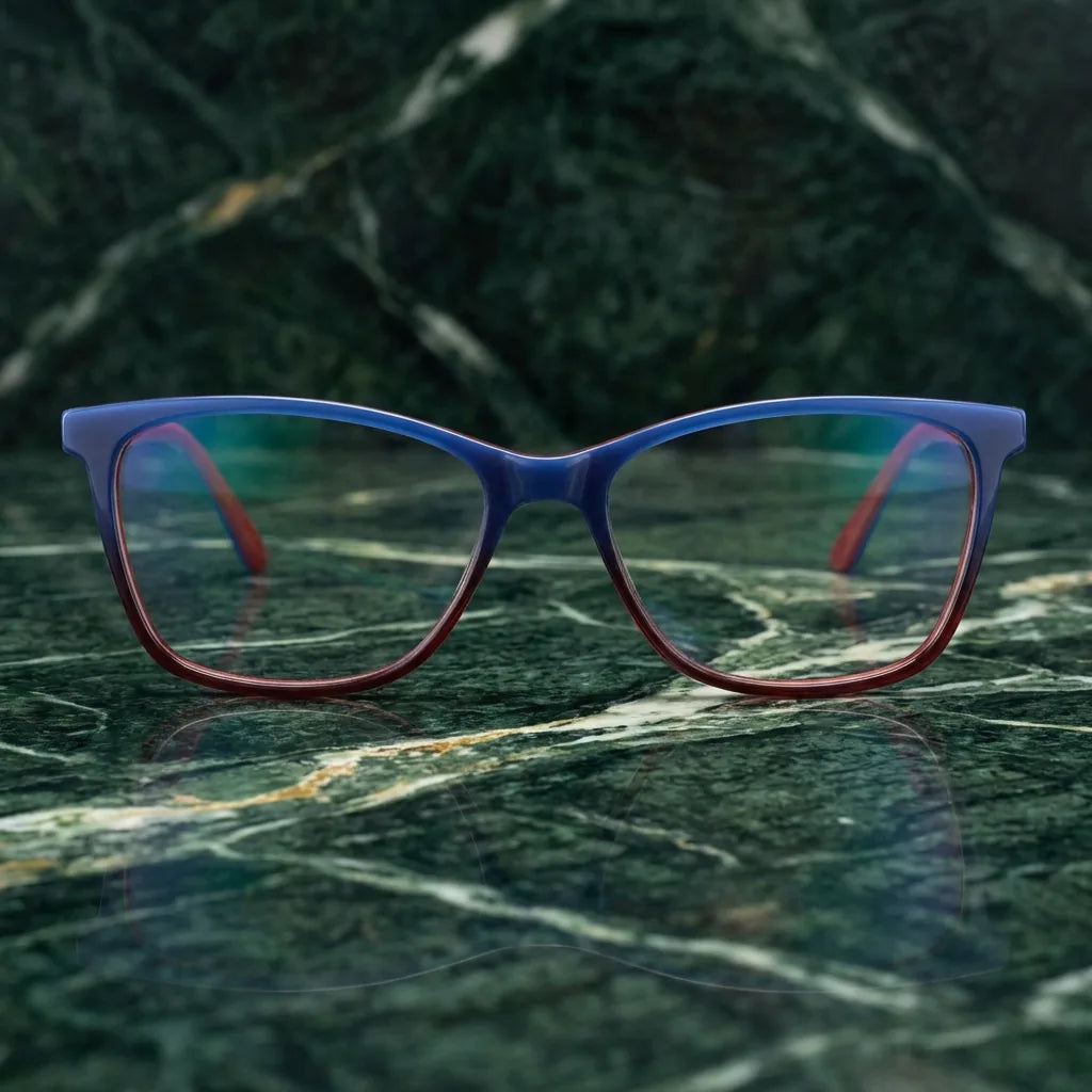 Lenses optical sofia green sobre mármol white elegante frame premium bonoboss #editorial_armazon #color_verde