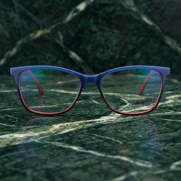 Lenses optical sofia green sobre mármol white elegante frame premium bonoboss #editorial_armazon #color_verde