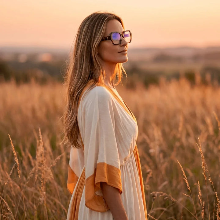 Lenses optical venus tortoise women in café with amigas ambiente social bonoboss #editorial_lifestyle1 #color_carey