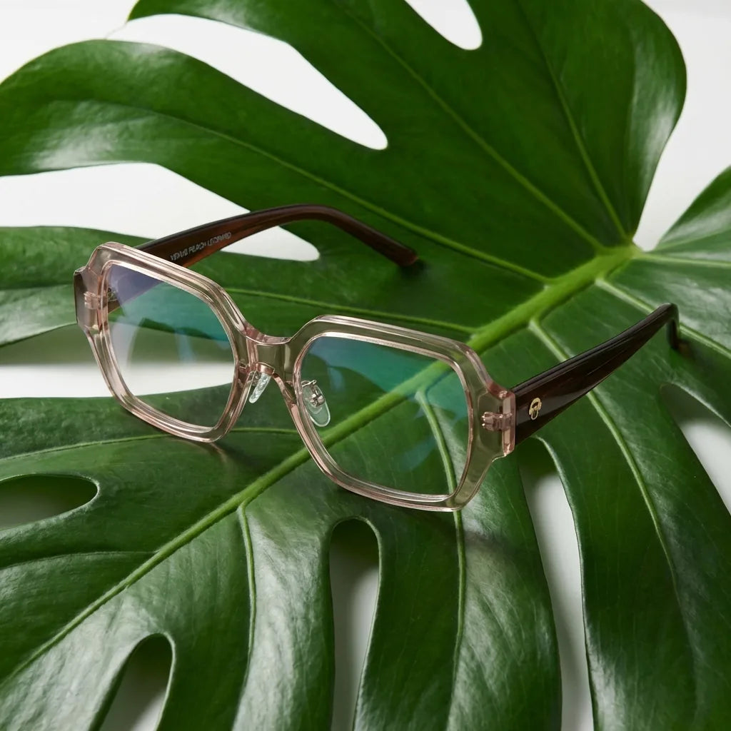Lenses optical venus pink havana sobre mármol white elegante frame premium bonoboss #editorial_armazon #color_pink-havana
