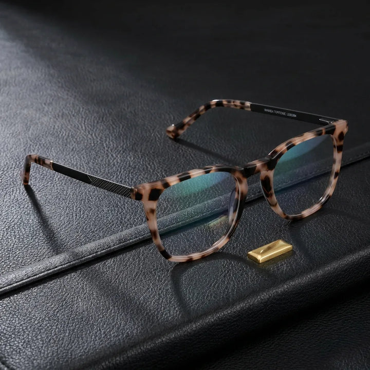 Lenses optical waimea steel optic marble sobre black leather with detalle brass gold calidad premium prescription bonoboss #editorial_banner_confianza #color_marble
