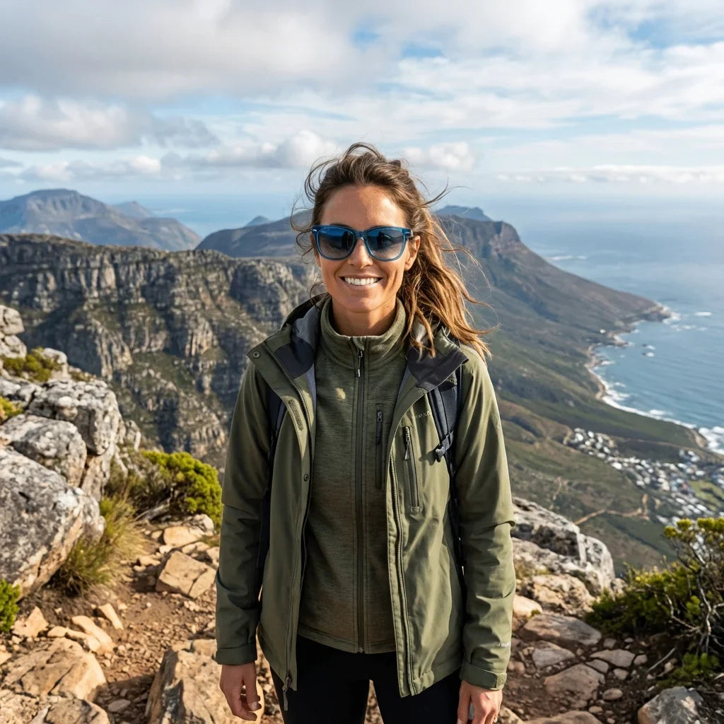 Women wearing lenses sun valencia acetate polarized black outdoor adventure nature protection UV400 bonoboss #editorial_sustentabilidad #color_negro