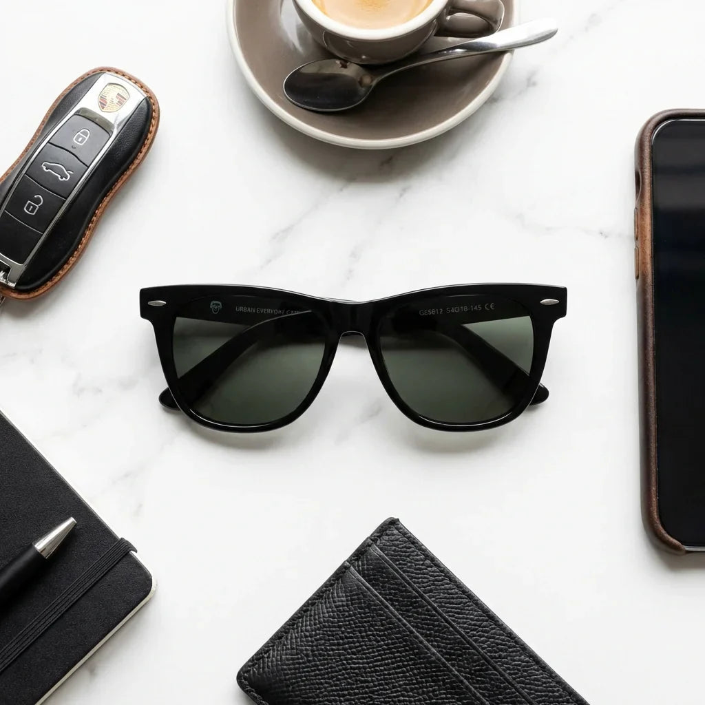 Lentes sol Valencia polarizados acetato wayfarer negro composicion urban kit accesorios ciudad moderna Bonoboss #editorial_detail2 #color_negro