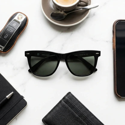 Lentes sol Valencia polarizados acetato wayfarer negro composicion urban kit accesorios ciudad moderna Bonoboss #editorial_detail2 #color_negro