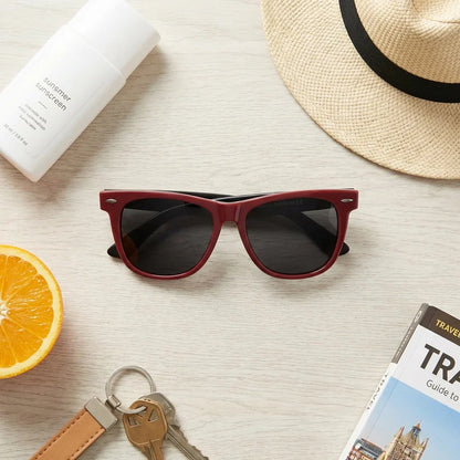 Lentes sol Valencia polarizados acetato rojo composicion summer essentials accesorios verano vibrante Bonoboss #editorial_detail1 #color_rojo