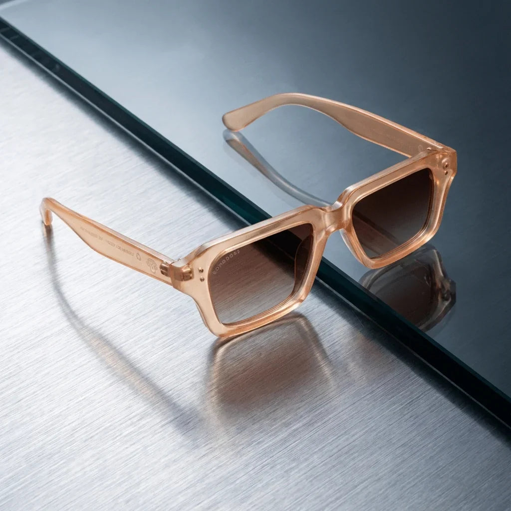 Lenses sun verona polarized UV400 rpet recycled of the oceano champagne sobre brushed metal estilo premium bonoboss #editorial_grid1 #color_champagne