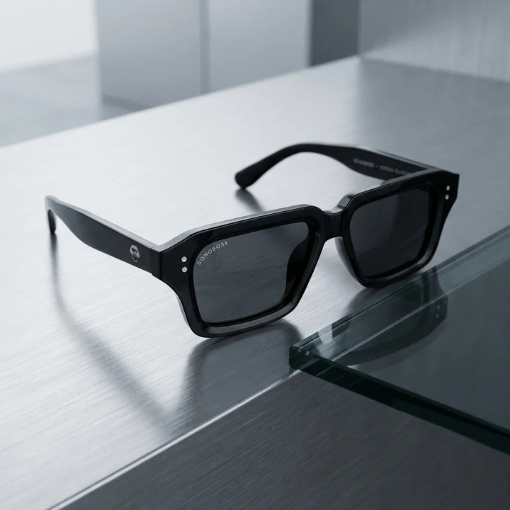 Lenses sun verona polarized UV400 rpet recycled of the oceano dark sobre brushed metal contraste elegante bonoboss #editorial_grid1 #color_dark