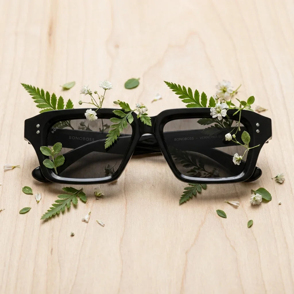 Lenses sun verona polarized rpet recycled of the oceano dark entre vegetacion botanica lente detalle optical bonoboss #editorial_grid2 #color_dark