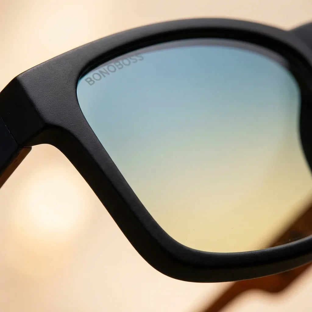 Lentes sol Waimea polarizados lente degrade azul detalle close-up textura material calidad premium Bonoboss #editorial_grid1 #color_degrade-azul
