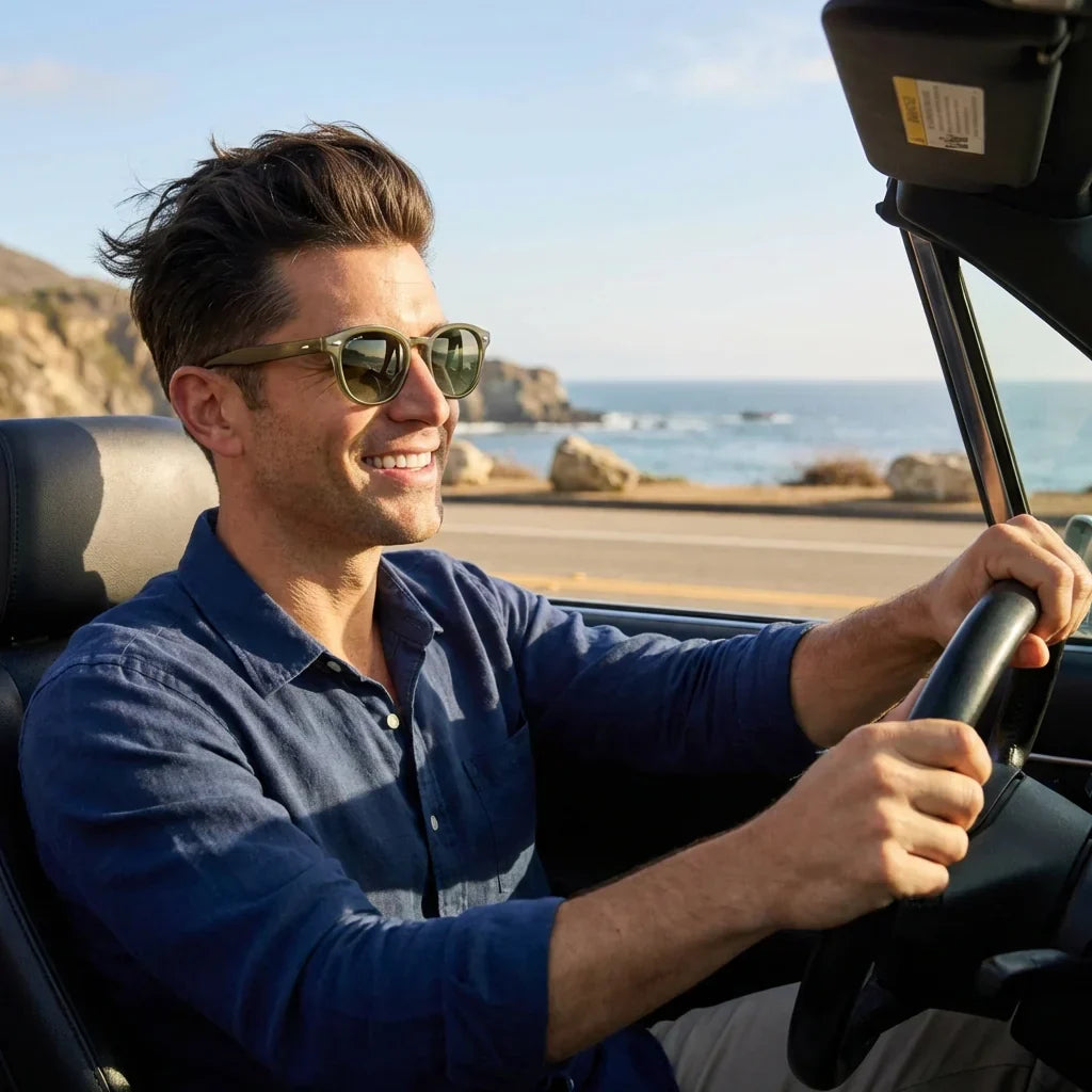Men wearing lenses sun waimea rpet polarized lente g15 green driving convertible costa UV protection bonoboss #editorial_banner #color_g15