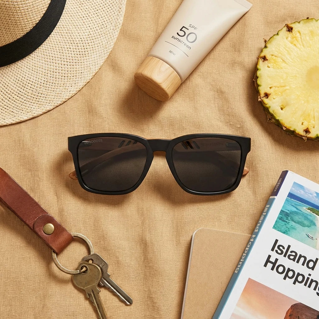 Lenses sun waimea polarized UV400 black detalle lifestyle modelo bonoboss #editorial_detail1 #color_negro