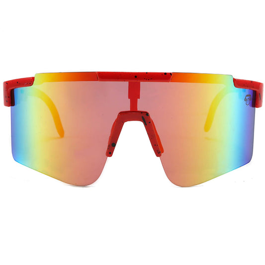 lentes de sol deportivos polarizados de para hombre y mujer color rojo reflectantes  #color_rojo