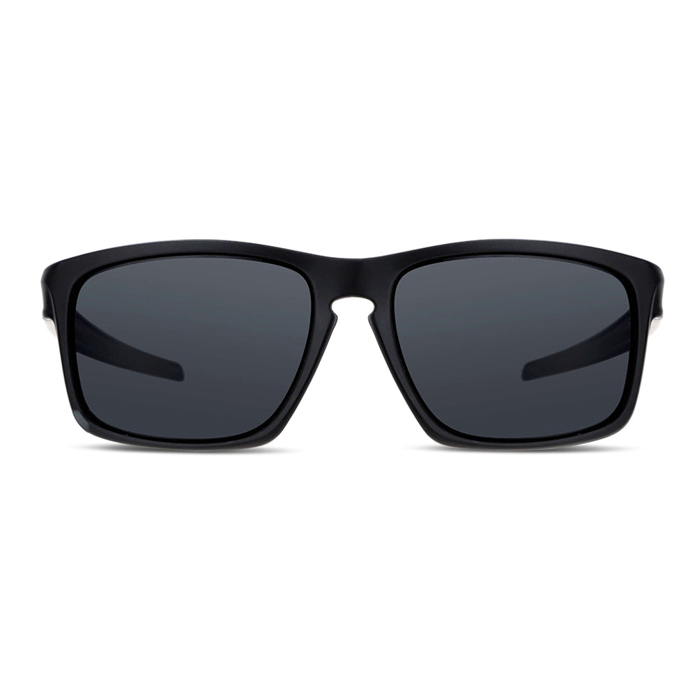 Lenses sunglasses recycled plastic rectangular clasicos black for women and men Bonoboss #color_negro