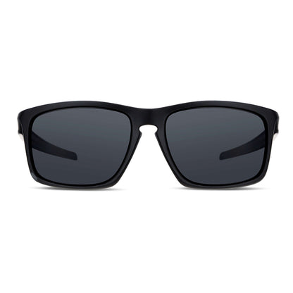 lentes anteojos de sol de plastico reciclado rectangulares clasicos color negro para mujer y hombre #color_negro
