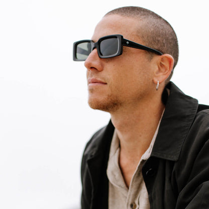 anteojos de sol rectangulares de acetato polarizados color negro para hombre y mujer #color_negro