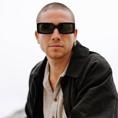 anteojos de sol rectangulares de acetato polarizados color negro para hombre y mujer #color_negro