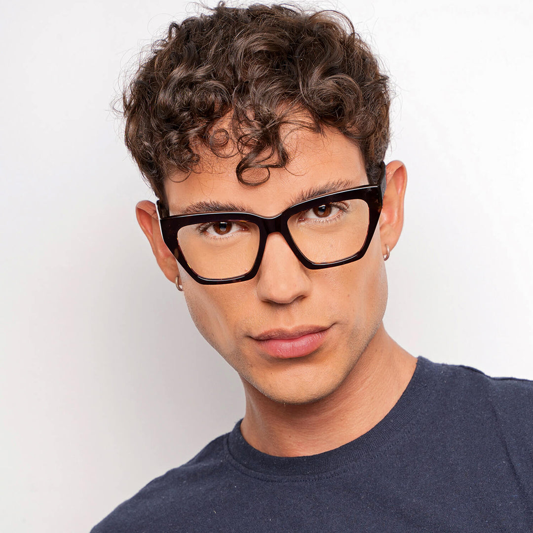 Eyeglasses agate pattern menr round face large tortoise modelo martina bonoboss #color_carey