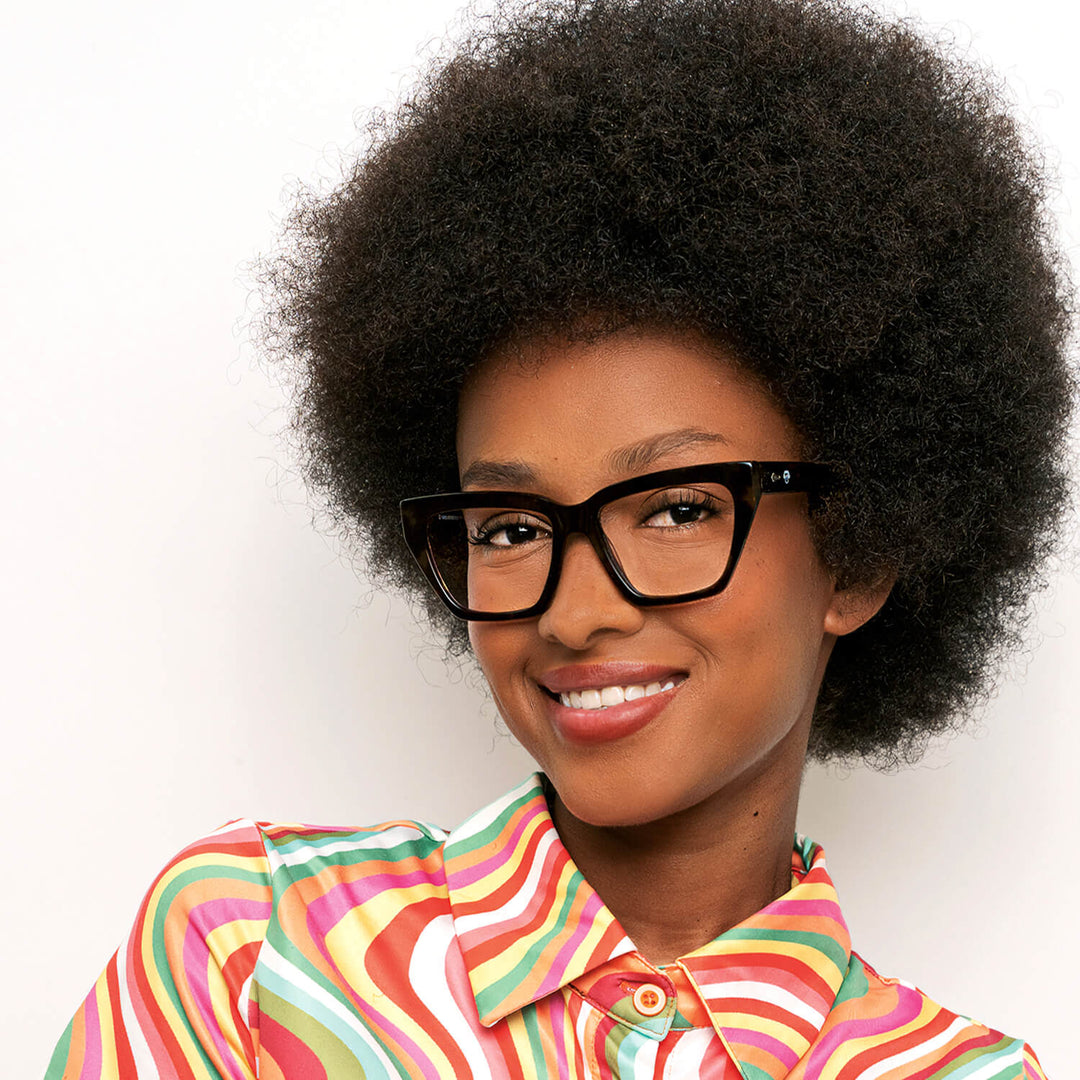 Eyeglasses agate pattern women round face large tortoise modelo martina bonoboss #color_carey