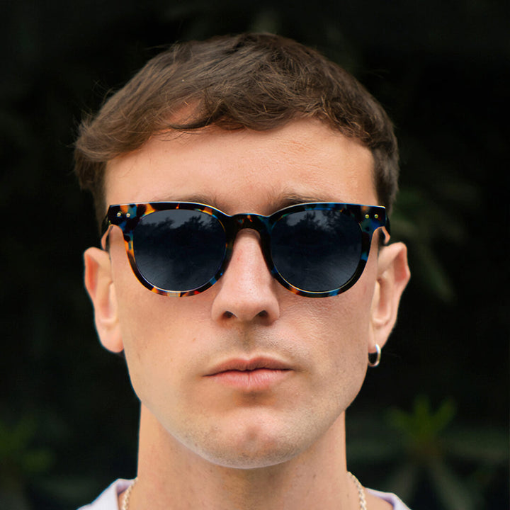 Lenses round larges polarized sun men women prescription vista laterla blue Bonoboss #color_azul-marble
