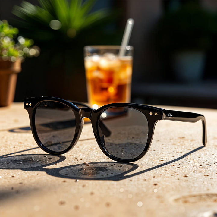 Eyeglasses sunglasses polarized moda men women black redondas larges distribuidor optical wholesale lenses sustainables ecologicos Bonoboss #color_negro