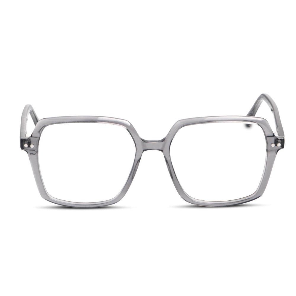 Optical frames octagonales with sobre lente sun clip-on iman polarized for men and women clear front view Bonoboss #color_transparente