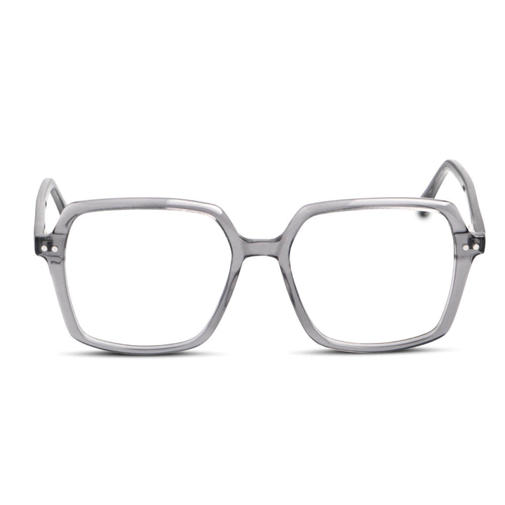 Optical frames octagonales with sobre lente sun clip-on iman polarized for men and women clear front view Bonoboss #color_transparente