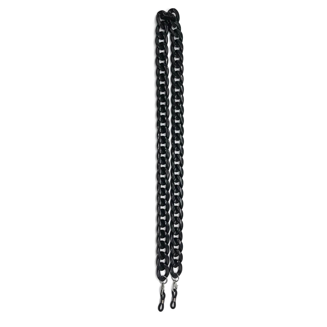 Straps or colgante eyeglasses fashion moda for women with acetate recycled black Bonoboss #color_negro