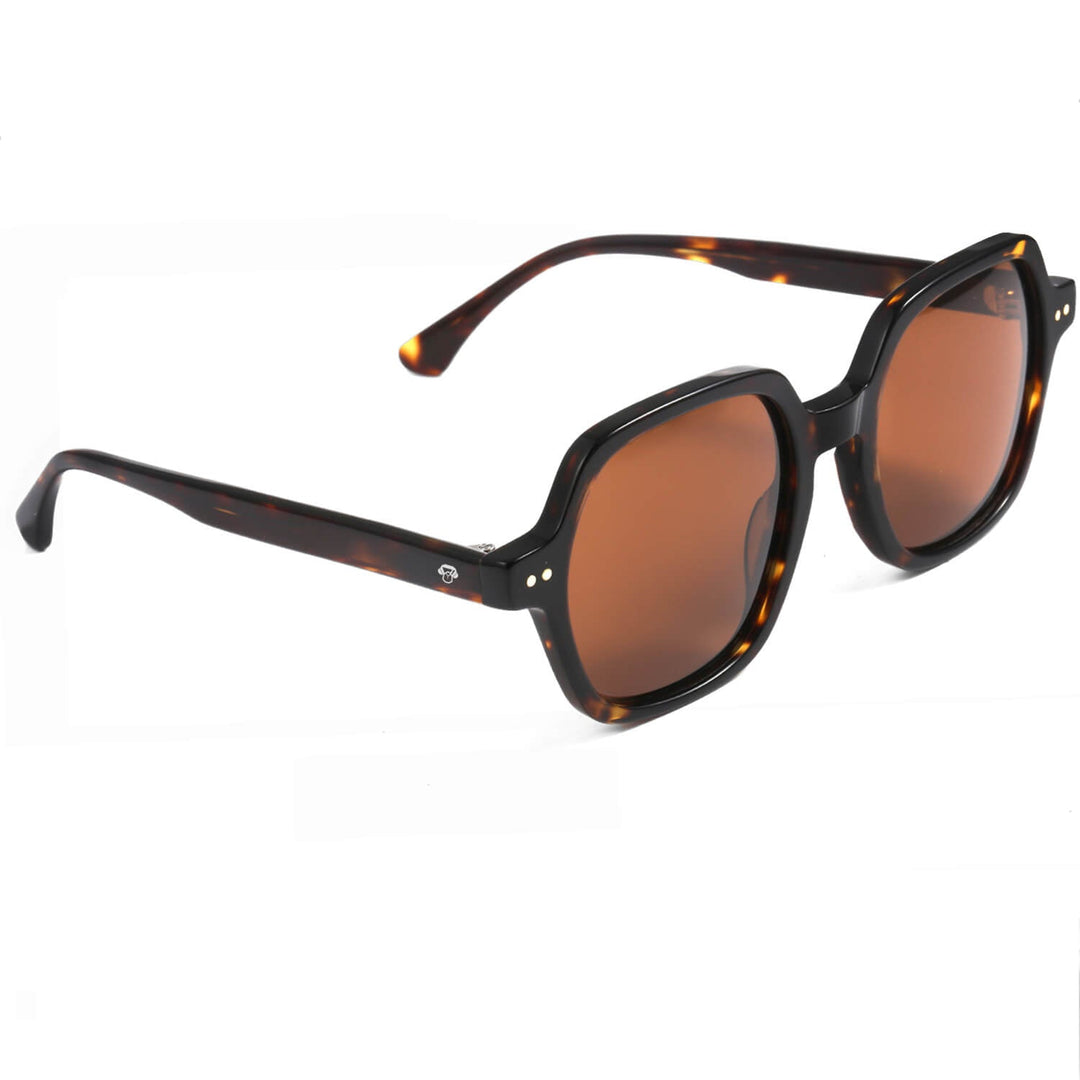 Sunglasses tortoise square with color lenses café polarized for men and women with or sin prescription optica Bonoboss #color_carey
