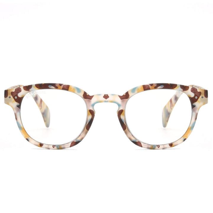 Lenses lectura hawaii blue round filtro luz blue UV protection400 antirreflejo rpet recycled tortoise multicolor unisex bonoboss