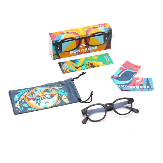 anteojo lectura filtro azul color negro redondeado para hombre mujer moda sustentable botellas plasticas recicladas