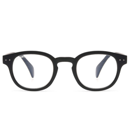 anteojo lectura filtro azul color negro redondeado para hombre mujer moda sustentable botellas plasticas recicladas