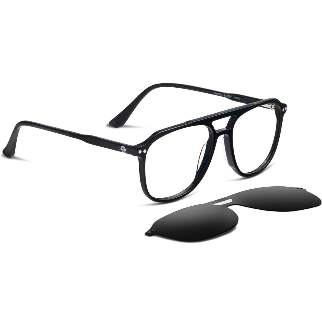 Eyeglasses aviadores optical with clip clip-on overlay iman polarized optical prescription envio gratis a todo chile. distribuidor and optical wholesale Bonoboss #color_negro